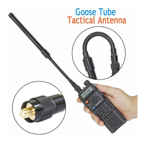 Antena Táctica Tubo De Ganso Doble Banda Para Radios Baofeng - Imagen 5
