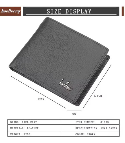 Billetera Baellery Cartera De Gran Capacidad Con Monedero - Imagen 6