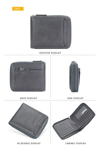 Billetera Baellery D3124 Cartera Con Cremallera De Caballero - Imagen 3