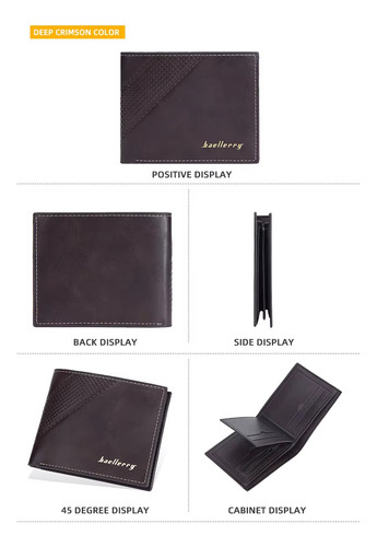 Billetera Casual De Cuero Cartera Caballero Baellerry D3044 - Imagen 2