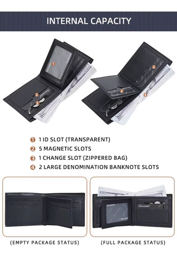 Billetera Casual De Cuero Cartera Caballero Baellerry D3044 - Imagen 9