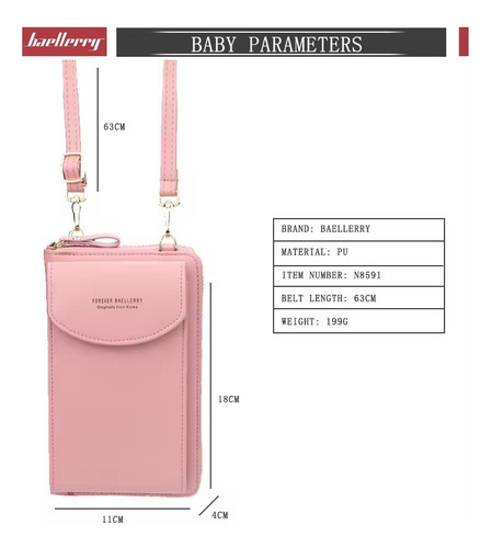 Bolso Bandolero Marca Baellery Pequeño De Cuero Para Damas - Imagen 16