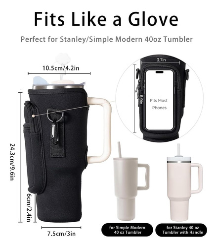 Bolso Estuche De Neopreno Para Vasos Térmico Tipo Stanley - Imagen 5