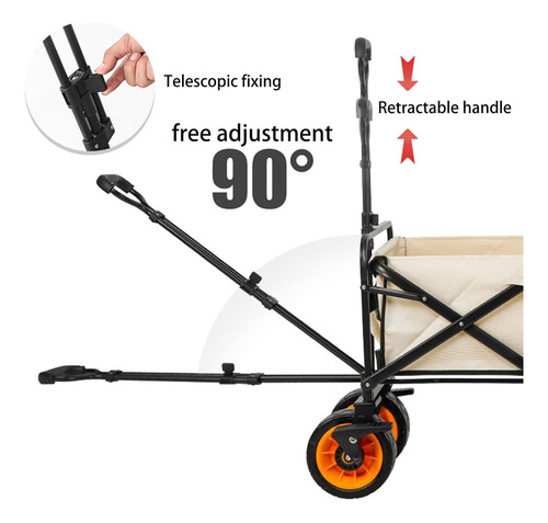 Carro De Playa Plegable Camping Picnic Carrito Transportador - Imagen 4