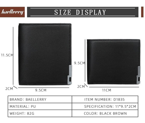 Cartera Billetera Tarjetero De Cuero Para Hombre Baellerry - Imagen 6