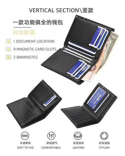 Cartera Billetera Tarjetero De Cuero Para Hombre Baellerry - Imagen 7