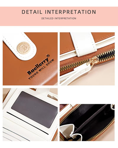 Cartera Femenina Baellerry N1917 Monedero Billetera De Cuero - Imagen 11
