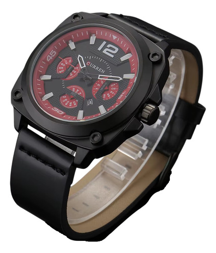 Reloj Curren 8260 Hombre Correa De Cuero Fecha Cronógrafo - Imagen 5