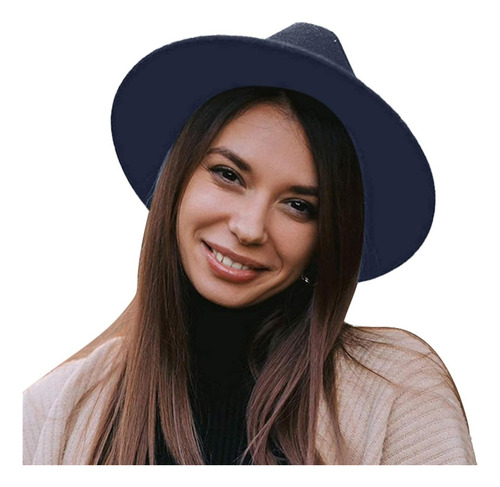 Sombrero Fedora Ala Ancha Unisex Trending Moda Unicolor - Imagen 2