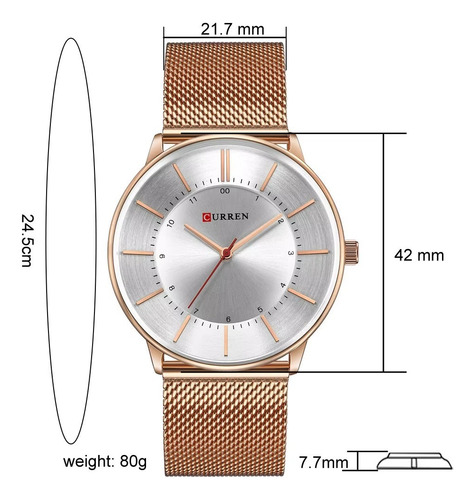 Reloj Casual Unisex Curren 8303 Correa Acero Inoxidable - Imagen 14