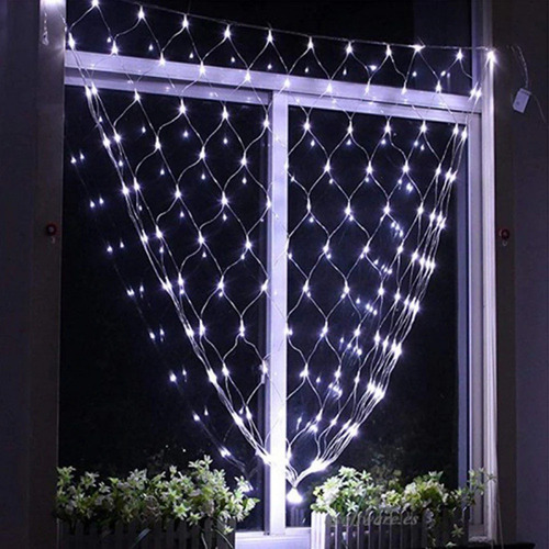 Luces De Navidad Blanco Transparente Led Red Malla Exterior - Imagen 7