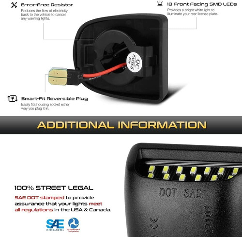 Luz Led Para Porta Placa Chevrolet 18smd - Imagen 6