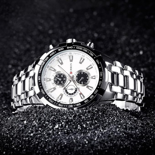 Reloj Hombre Cronógrafo Correa Acero Inoxidable Curren 8023 - Imagen 2