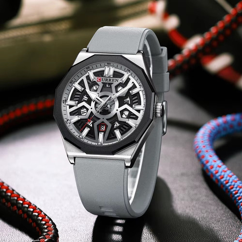 Reloj Curren 8437 Hombre Cronógrafo Fecha Correa De Silicona - Imagen 13