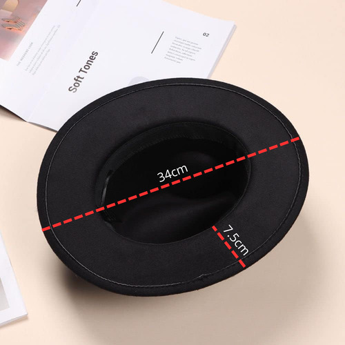 Sombrero Fedora Ala Ancha Unisex Trending Moda Unicolor - Imagen 14