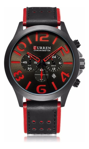 Reloj Curren 8244 Deportivo Cronógrafo Cuarzo Banda De Cuero - Imagen 11