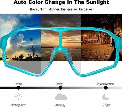Lentes Deportivos Fotocromatico Ciclismo Motorizado Rockbros - Imagen 8