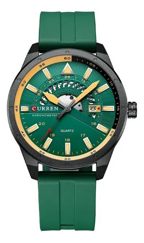 Reloj Casual Curren 8421 Con Cronógrafo Correa De Silicona - Imagen 9