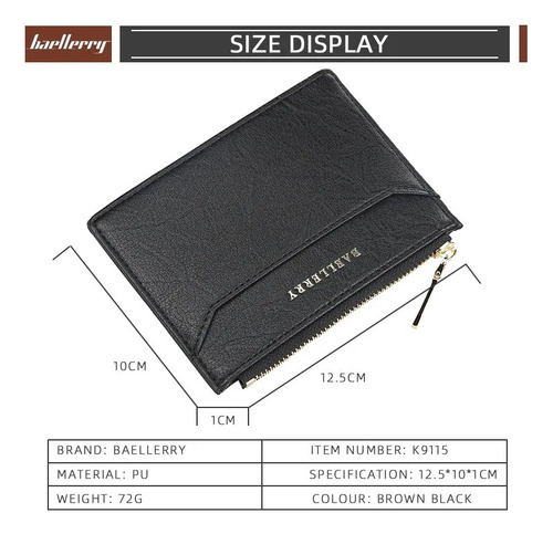 Tarjetero Baellery Con Bolsillo Frontal De Cuero Para Hombre - Imagen 8