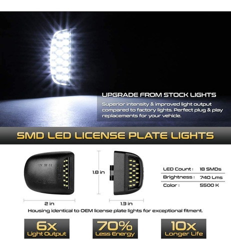 Luz Led Para Porta Placa Chevrolet 18smd - Imagen 5
