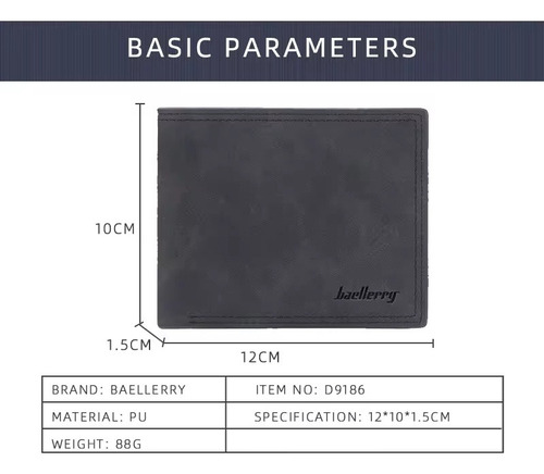 Cartera De Cuero Baellery D9186 Diseño Elegante Para Hombre - Imagen 5