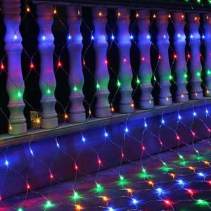 Luces De Navidad Multicolor Tipo Malla Led Para Exteriores