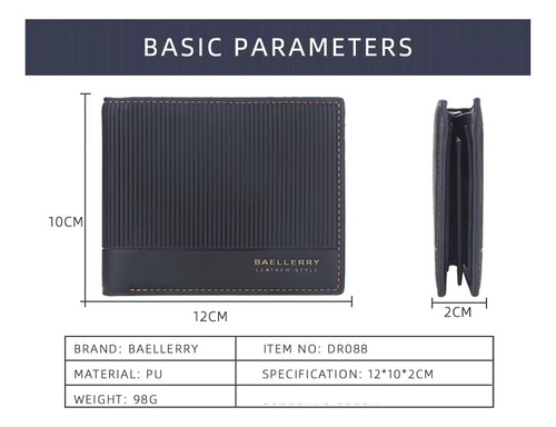 Billetera Baellerry Casual De Hombre Cartera Tarjetero Cuero - Imagen 3