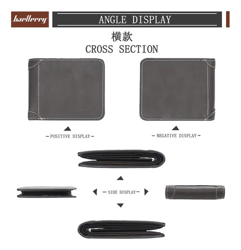 Billetera Con Tarjetero Baellerry D9150 Cartera Cuero Hombre - Imagen 7