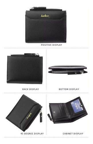 Billetera De Cuero Marca Baellery Con Cremallera Para Hombre - Imagen 7