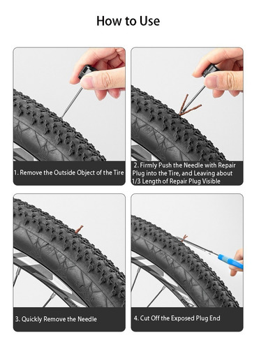 Kit Reparación Pinchazo Caucho Moto Bicicleta Carro Rockbros - Imagen 5