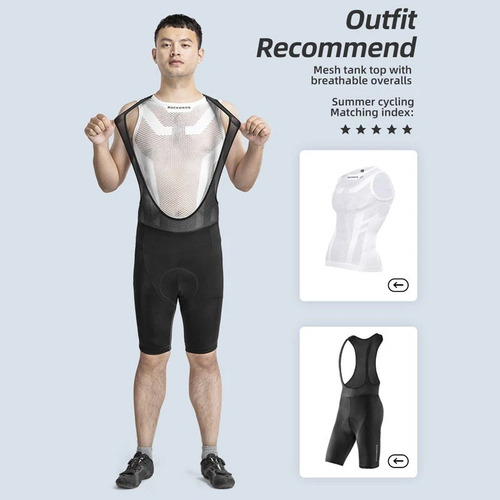 Licra Ciclismo Con Tirantes Almohadilla Transpirabl Rockbros - Imagen 4