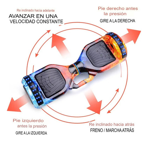 Patineta Eléctrica Hoverboard 10 Luces Led Corneta Bluetooth - Imagen 8