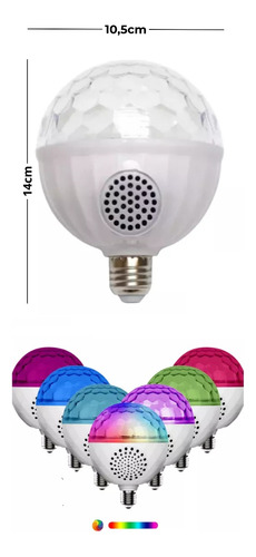 Bombillo Disco Rgb Bj Light Conexión Bluetooth Con Corneta - Imagen 2