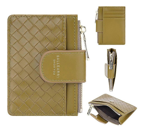 Tarjetero Dama Baellerry Nr099 Billetera De Cuero Tejido - Imagen 7