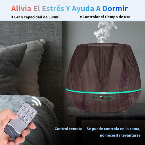 Humidificador Aromático Eléctrico Capacidad 500ml Luz Led - Imagen 8