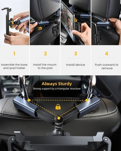 Soporte Universal Tabletas Teléfonos Carro Asiento Nintendo - Imagen 4