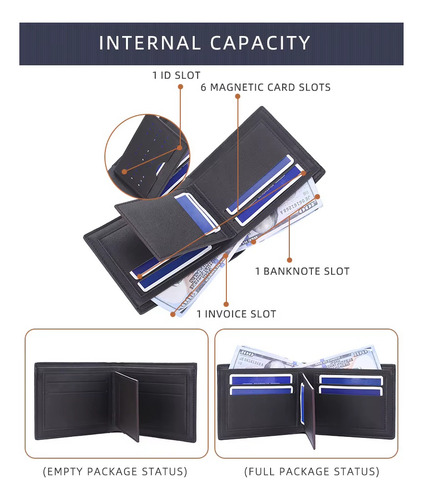 Billetera Baellerry Casual De Hombre Cartera Tarjetero Cuero - Imagen 4