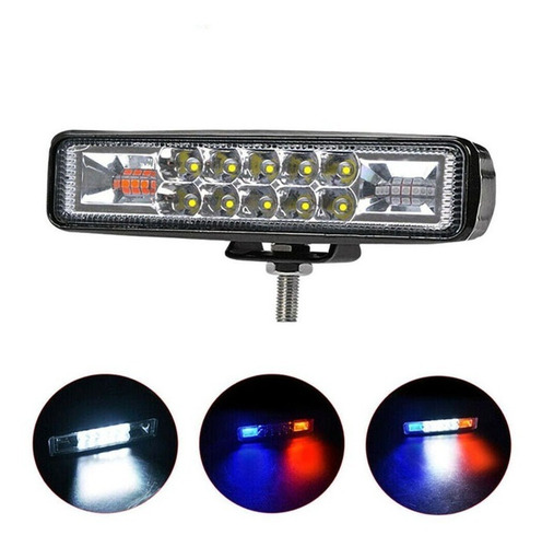 Barra Led Estroboscopica 6 Rojo/azul Flash 48w Impermeable