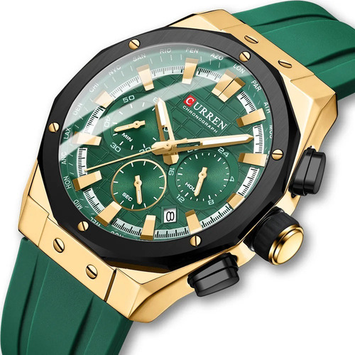 Reloj Curren 8464 Caballero Pulsera De Silicona Calendario - Imagen 19