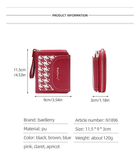 Billetera De Cuero Bolso Mini Baellerry N1896 Cartera Dama - Imagen 20