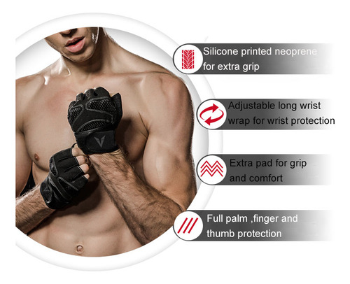 Guantes Gym Pesas Gimnasio Crossfit Levantamiento De Pesas - Imagen 70