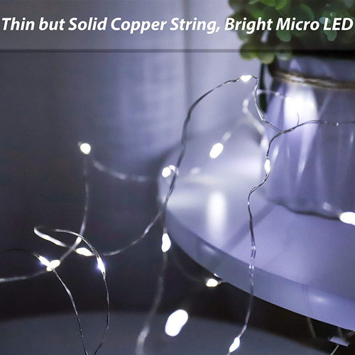Luces De Navidad Led Cable Cobre Blanco Brillante 10 Metros - Imagen 5