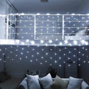 Luces De Navidad Blanco Transparente Led Red Malla Exterior