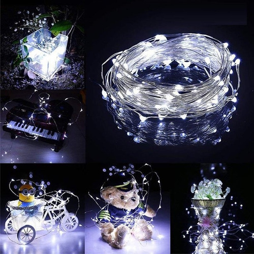 Luces De Navidad Led Cable Cobre Blanco Brillante 10 Metros - Imagen 3