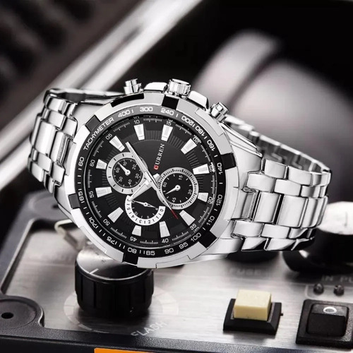 Reloj Hombre Cronógrafo Correa Acero Inoxidable Curren 8023 - Imagen 12