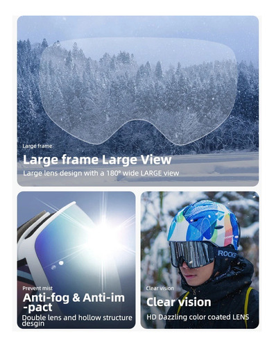 Lentes De Snowboard Rockbros Ajustable A Prueba De Viento - Imagen 6
