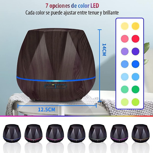 Humidificador Aromático Eléctrico Capacidad 500ml Luz Led - Imagen 4