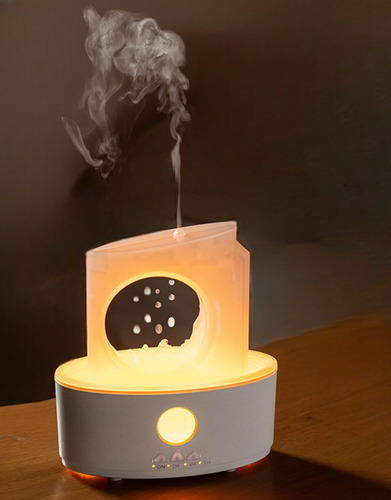 Humidificador Lámpara Nocturna De Volcán Gotas De Lluvia - Imagen 2