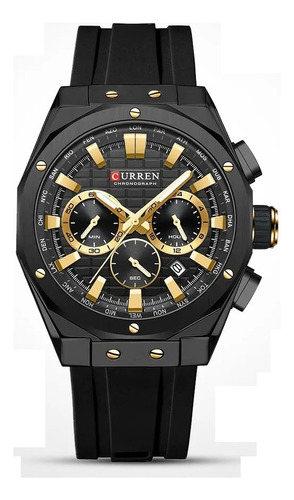 Reloj Curren 8464 Caballero Pulsera De Silicona Calendario - Imagen 14