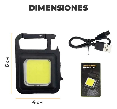 Llavero Destapador Mini Linterna Led Recargable Impermeable - Imagen 8